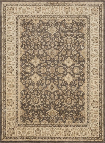 MAJEMM-12GYIV5686 5 ft. 6 in. x 8 ft. 6 in. Majestic Rectangular Shape Hand Knotted Area Rug- Grey and Ivory