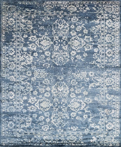 MIGEMK-01DE005686 5 ft. 6 in. x 8 ft. 6 in. Mirage Rectangular Shape Hand Knotted Area Rug- Denim