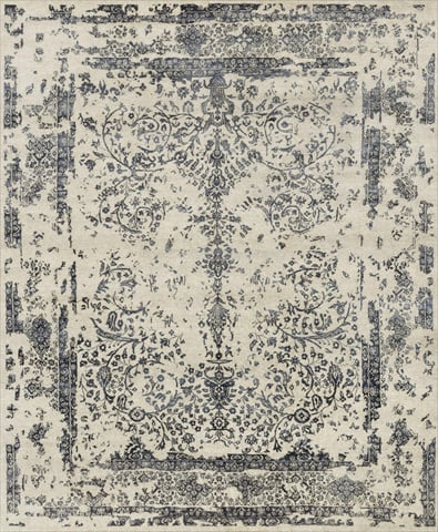 PEARPU-02HGNV2030 2 ft. x 3 ft. Pearl Rectangular Shape Hand Knotted Area Rug- Heather Gray and Navy