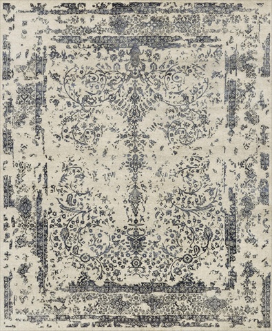 PEARPU-02HGNV7999 7 ft. 9 in. x 9 ft. 9 in. Pearl Rectangular Shape Hand Knotted Area Rug- Heather Gray and Navy