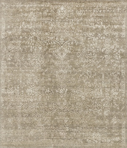 PEARPU-03SNPW7999 7 ft. 9 in. x 9 ft. 9 in. Pearl Rectangular Shape Hand Knotted Area Rug- Stone and Pewter