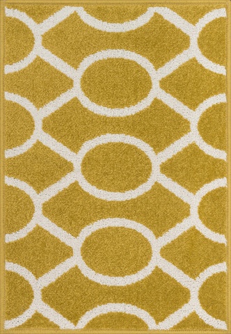 TERCHTC20XCIV2539 2 ft. 5 in. x 3 ft. 9 in. Terrace Rectangular Shape Power Loomed Area Rug- Citron and Ivory