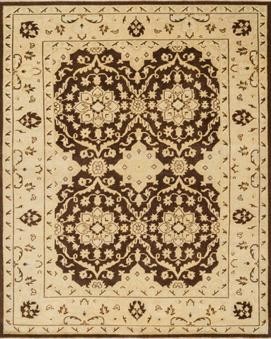 VERNVN-01BRLD5686 5 ft. 6 in. x 8 ft. 6 in. Vernon Rectangular Shape Hand Knotted Area Rug- Brown and Light Gold