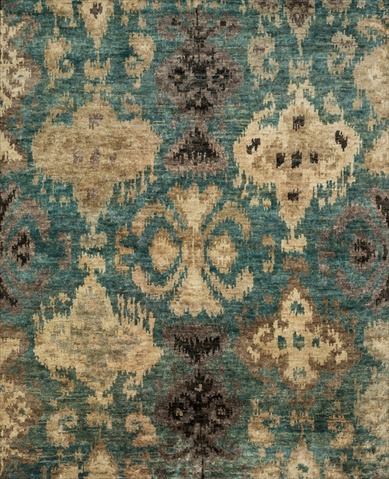 XAVIXV-01AQ0096D6 9 ft. 6 in. x 13 ft. 6 in. Xavier Rectangular Shape Hand Knotted Area Rug- Aqua