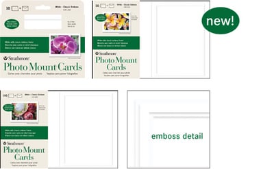 Embossed Photo Mount 100 Pack - White