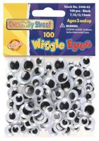 3471-02 7 mm. Wiggle Eyes- 100 Per Pack