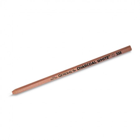 558-WH Charcoal Pencils- White- Pack 12