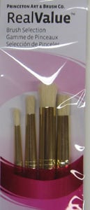 Princeton Brush 9180 Real Value Short Handle Set, Natural Bristle - Set Of 4