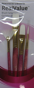 Princeton Brush 9182 Real Value Short Handle Set, Synthetic Golden Taklon - Set Of 4