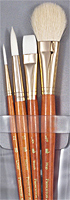 Real Value Short Handle Set, Synthetic White Taklon - Set Of 5