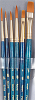 Real Value Short Handle Set, Synthetic Golden Taklon - Set Of 6