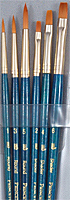 Princeton Brush 9137 Real Value Short Handle Set- Synthetic Golden Taklon - Set Of 6