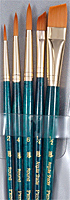 Real Value Short Handle Set, Synthetic Golden Taklon - Set Of 5