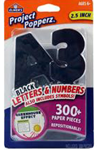 Picture of Art Supplies E3068 Black Letters & Numbers - Bright