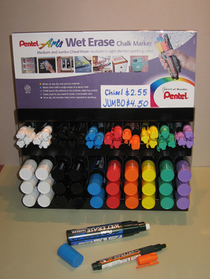 Picture of Pentel W26-A Wet Erase Chisel-Tip&#44; Black Chalk Marker
