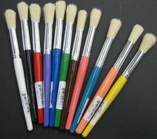 402052 Stubby Brushes With Handles - Peach