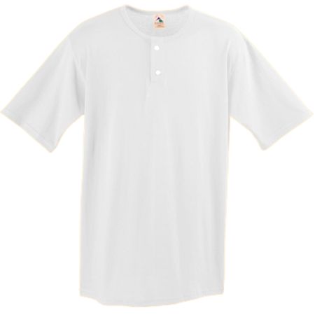 580A Two-Button Baseball Jersey, White - Large
