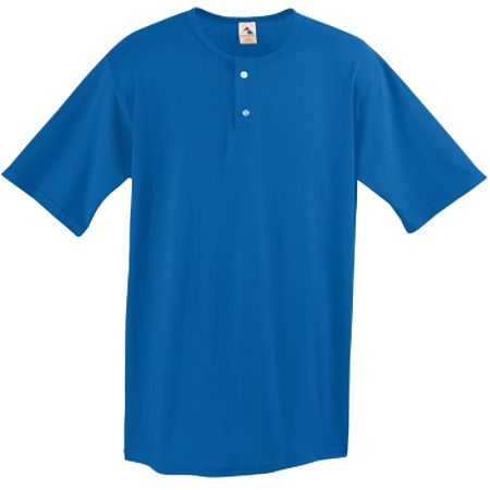 580A Two-Button Baseball Jersey, Royal Blue - 2X