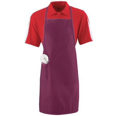 Picture of Augusta 2070A Long Apron With Pocket&#44; Maroon - All