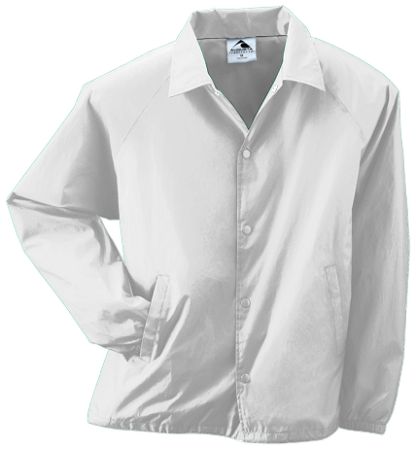 Augusta 3100A Adult Nylon Coachs Jacket- White - Medium