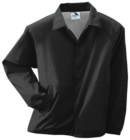 Augusta 3100A Adult Nylon Coachs Jacket- Black - Small