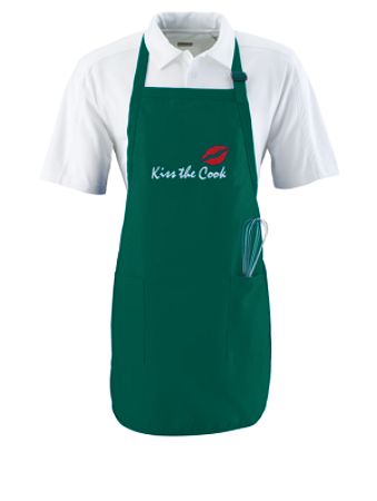 Picture of Augusta 4350A Full Length Apron With Pockets - Dark Green- All