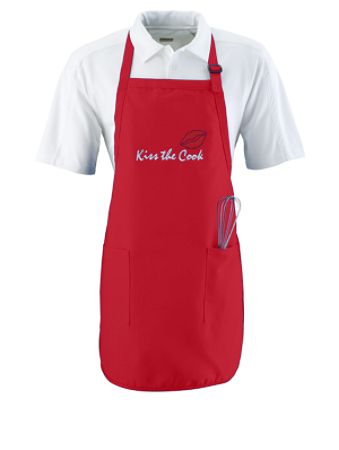 Picture of Augusta 4350A Full Length Apron With Pockets - Red- All