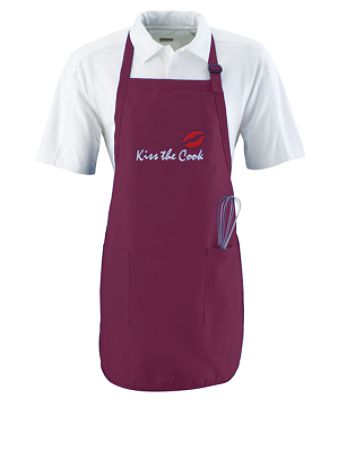 Picture of Augusta 4350A Full Length Apron With Pockets - Maroon&#44; All
