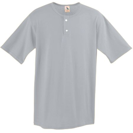 Augusta 580A Two-Button Baseball Jersey - Silver- Extra Large