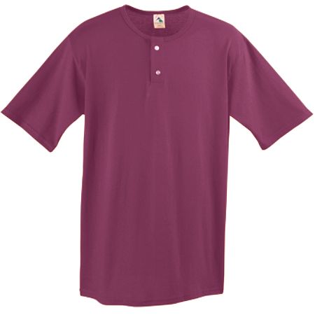 580A Two-Button Baseball Jersey - Maroon, Large
