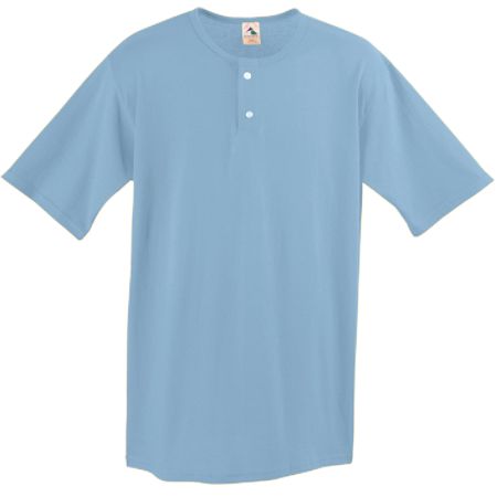 580A Two-Button Baseball Jersey - Light Blue, Medium