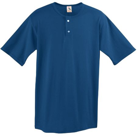 580A Two-Button Baseball Jersey - Navy, 3X