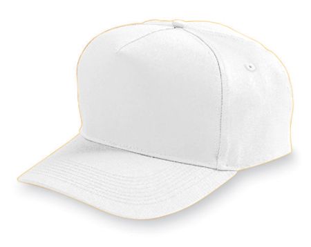 Picture of Augusta 6202A Five Panel Cotton Twill Cap - White- All