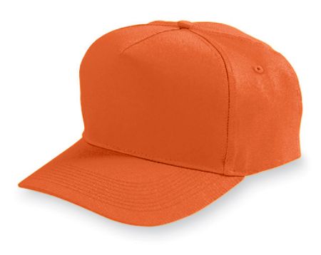 Picture of Augusta 6202A Five Panel Cotton Twill Cap - Orange- All