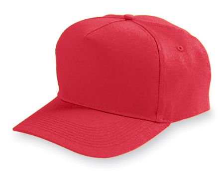 Picture of Augusta 6202A Five Panel Cotton Twill Cap - Red- All