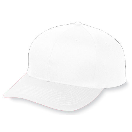 Augusta 6206A Youth Six Panel Cotton Twill Low Profile Cap - White- All