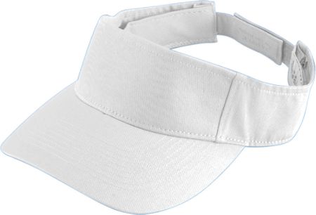 Augusta 6225A Adult Sport Twill Visor - White- All