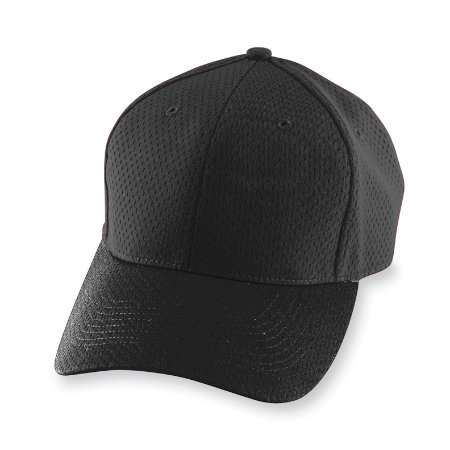 Augusta 6235A Adult Athletic Mesh Cap - Black- All