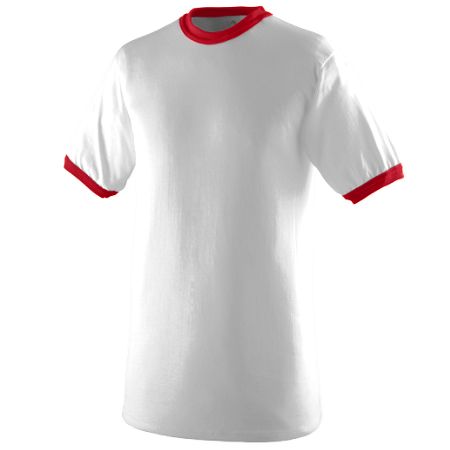 Augusta 710A Ringer T-Shirt- White and Royal- Medium