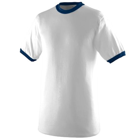Augusta 710A Ringer T-Shirt- White and Navy- 2X