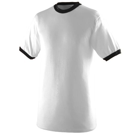 Augusta 710A Ringer T-Shirt- White and Black- 3X