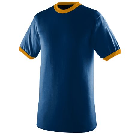 Augusta 710A Ringer T-Shirt- Navy and Gold- XL