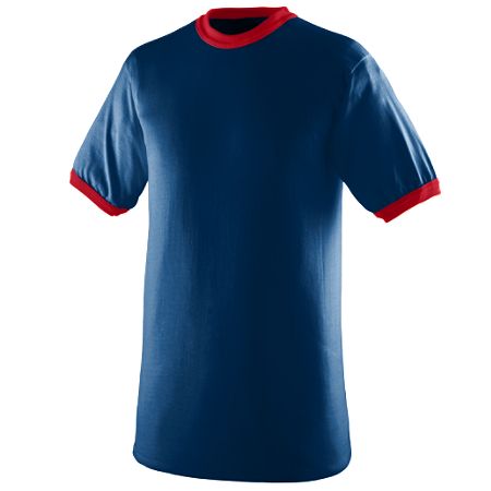 Augusta 710A Ringer T-Shirt- Navy and Red- 3X