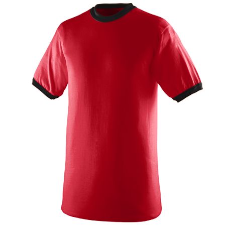 Augusta 710A Ringer T-Shirt- Red and Black- 3X