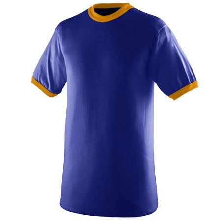 710A Ringer T-Shirt, Purple and Gold, Small