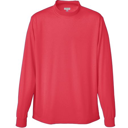 797A Wicking Mock Turtleneck, Red, Large