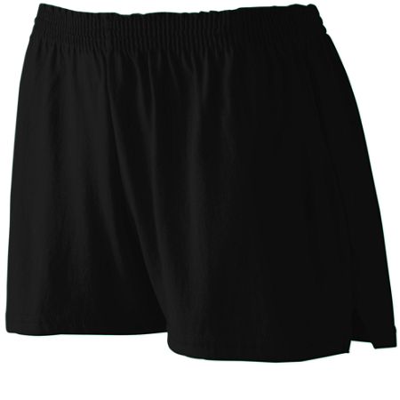Augusta 988A Girls Trim Fit Jersey Short- Black- Extra Small