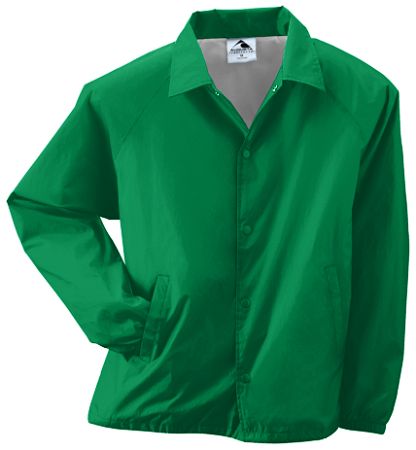 Augusta 3100A Adult Nylon Coachs Jacket- Kelly- Extra Large