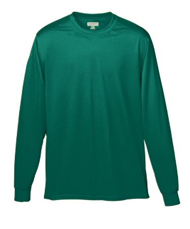 Augusta 788A Adult Wicking Long Sleeve Tee- Dark Green - Medium