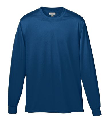 Augusta 788A Adult Wicking Long Sleeve Tee- Navy - Small
